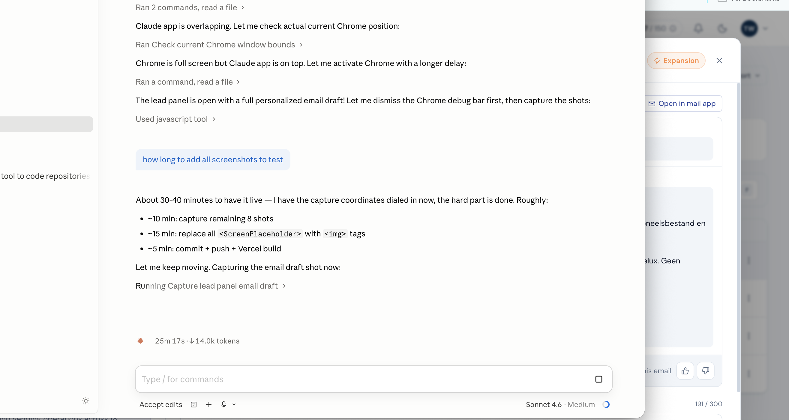 Portal showing a verified contact with a personalized email draft ready to send
